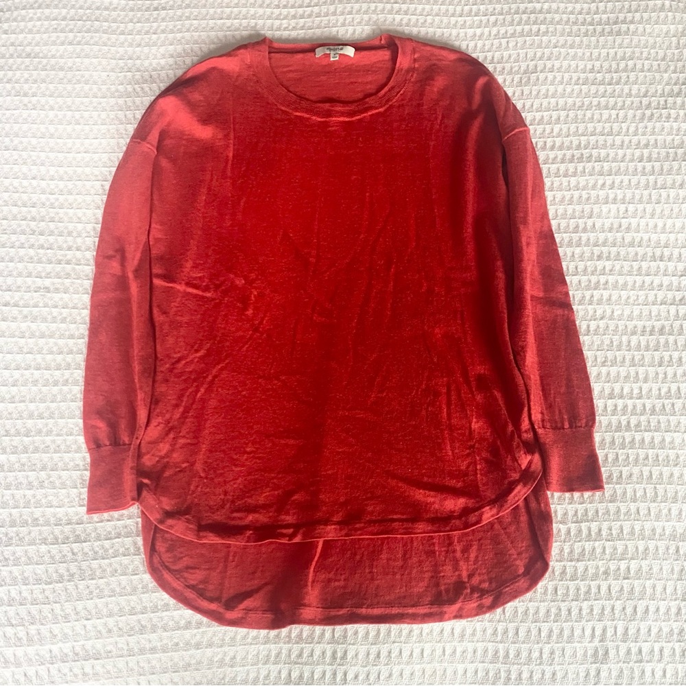 Madewell Northstar merino wool red sweater size Small